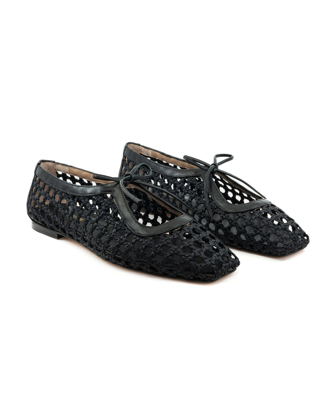 Amelia Black Raffia Ballerina