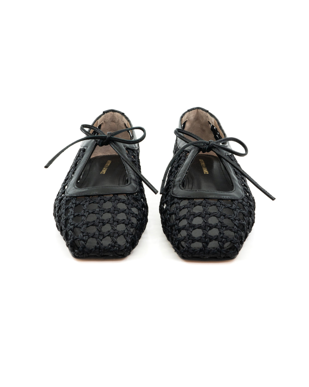 Amelia Black Raffia Ballerina