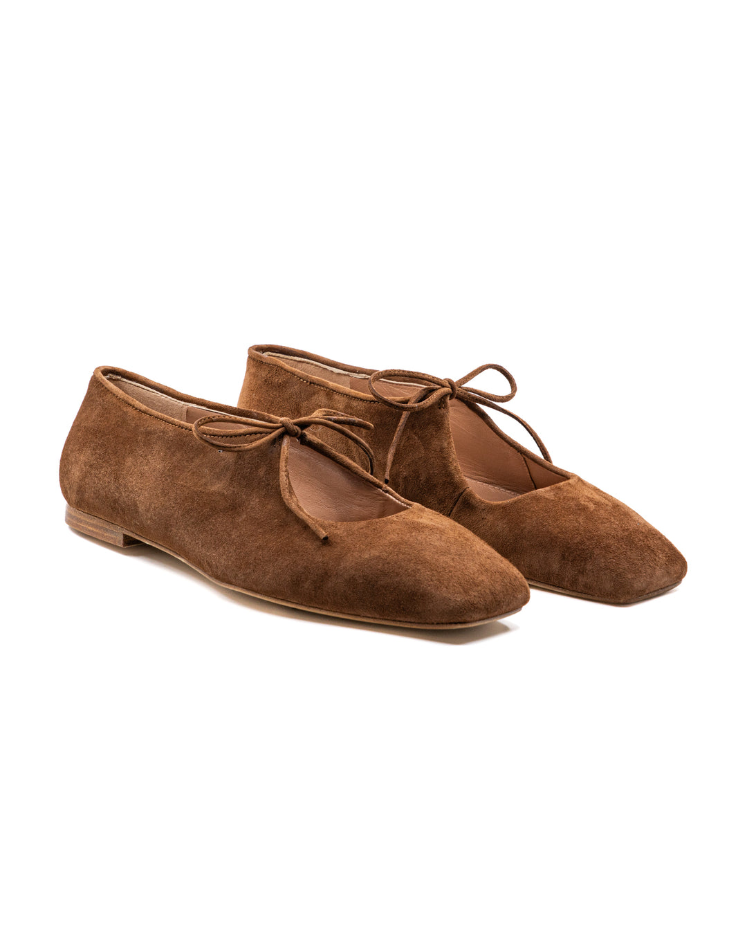 Amelia Brown Suede Ballerina