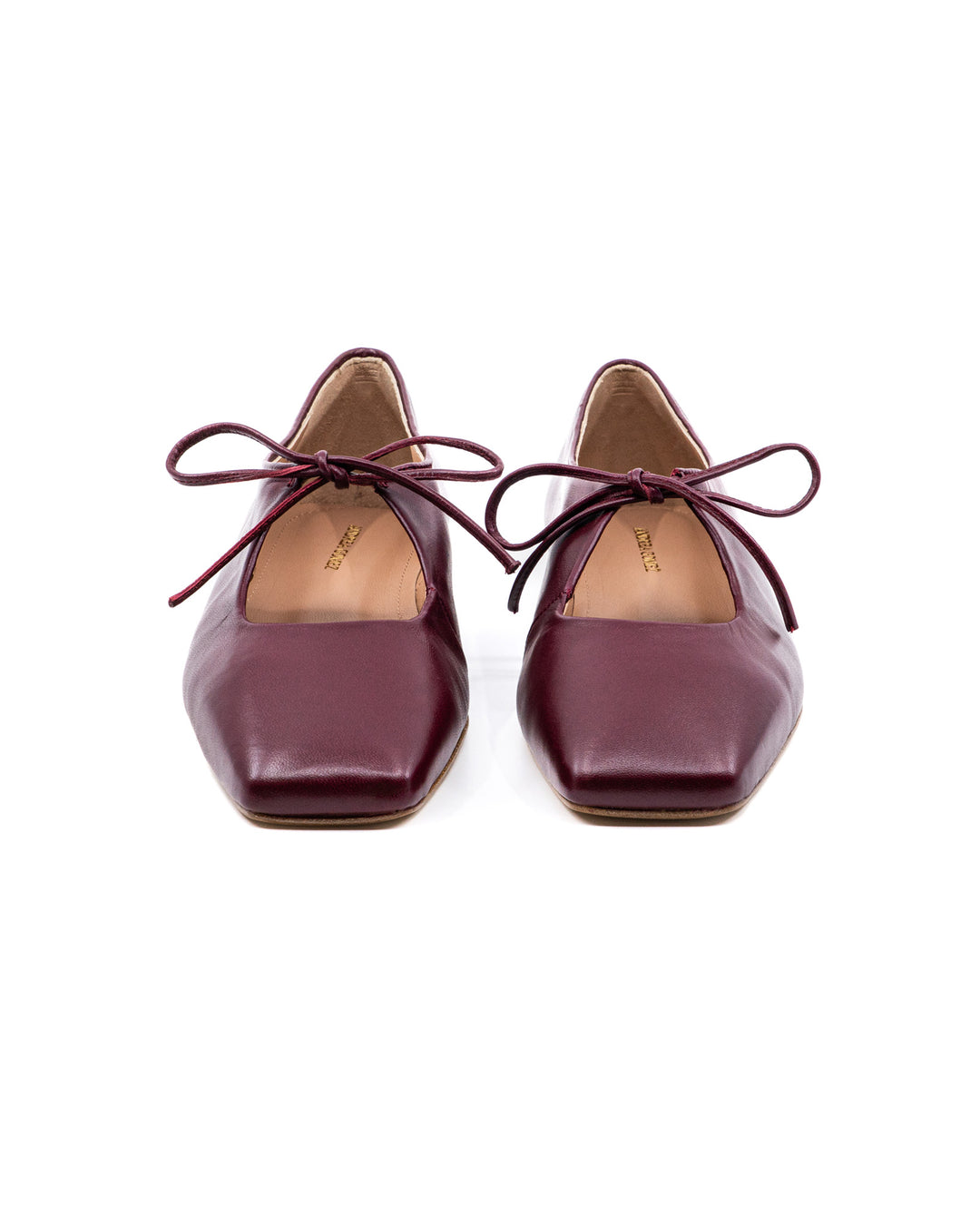 Amelia Burgundy Leather Ballerina