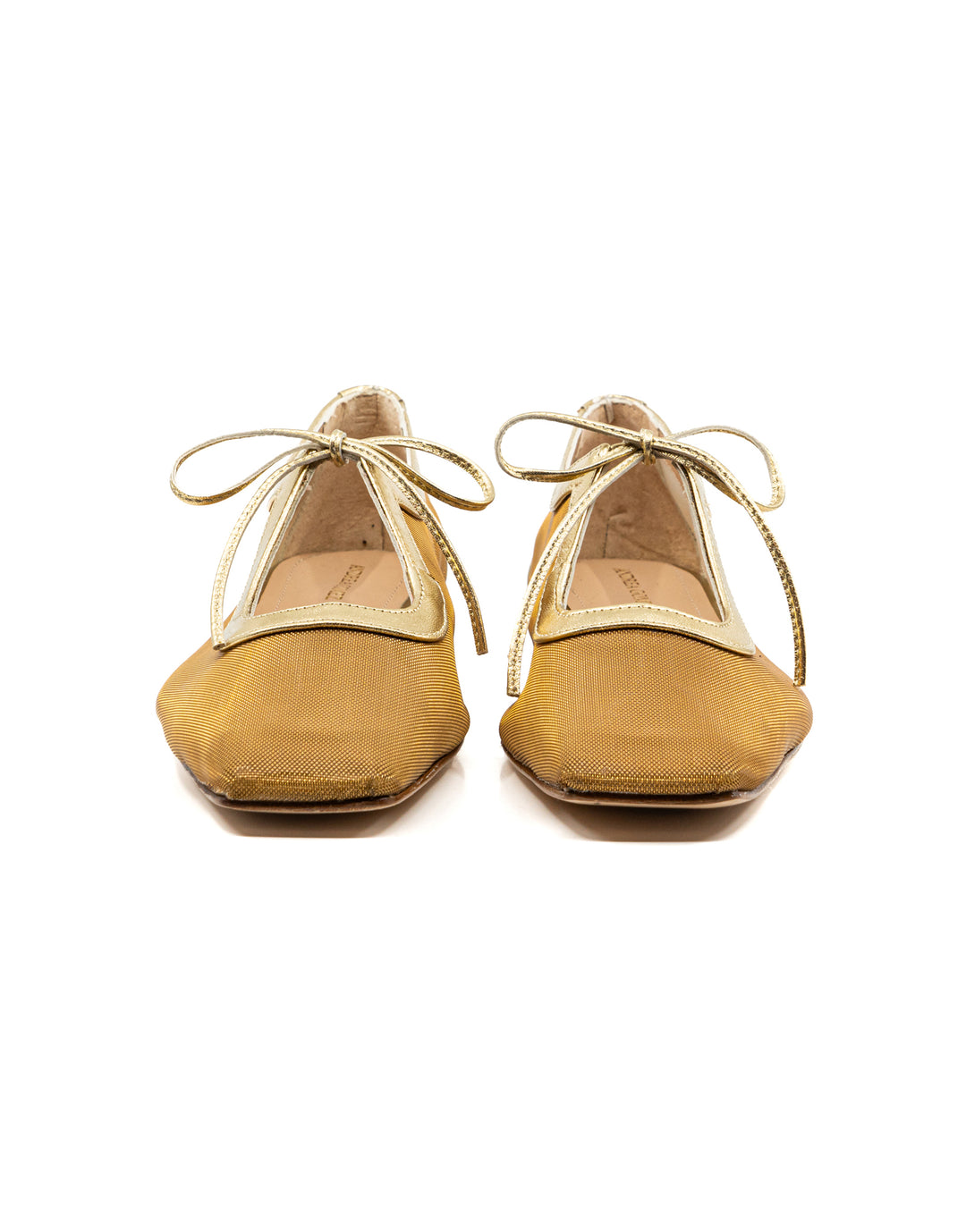 Amelia Clear Mesh Gold Ballerina
