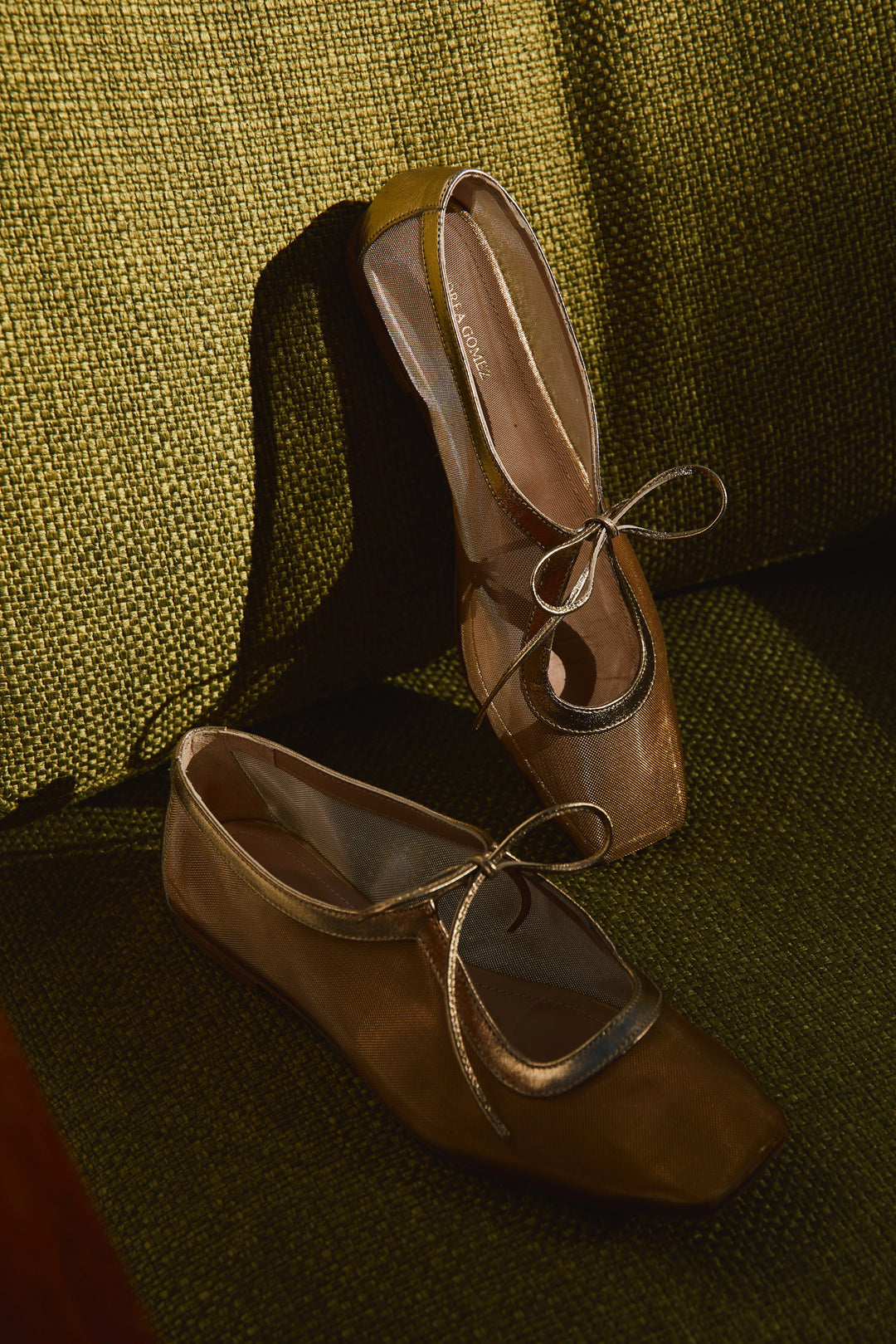 Amelia Clear Mesh Gold Ballerina