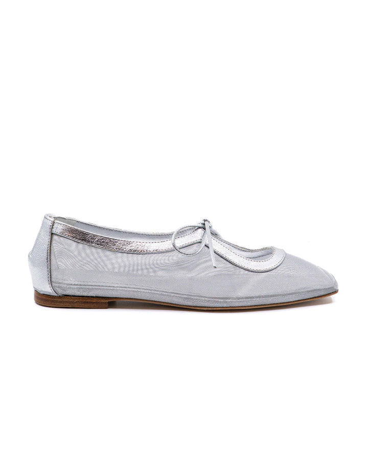 Amelia Clear Mesh Silver Ballerina