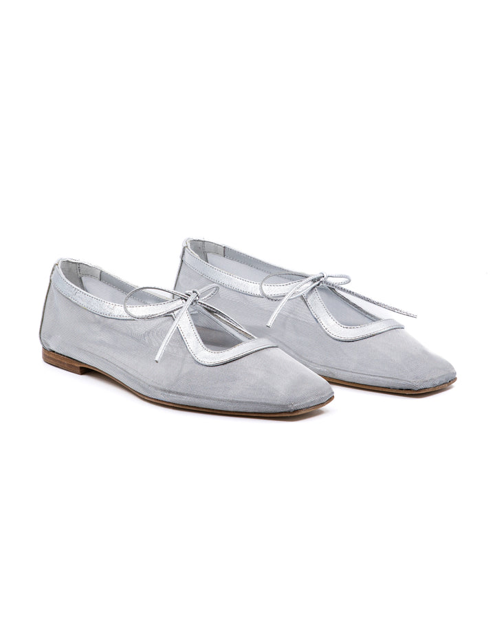 Amelia Clear Mesh Silver Ballerina