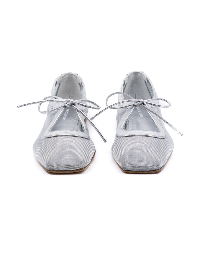 Amelia Clear Mesh Silver Ballerina