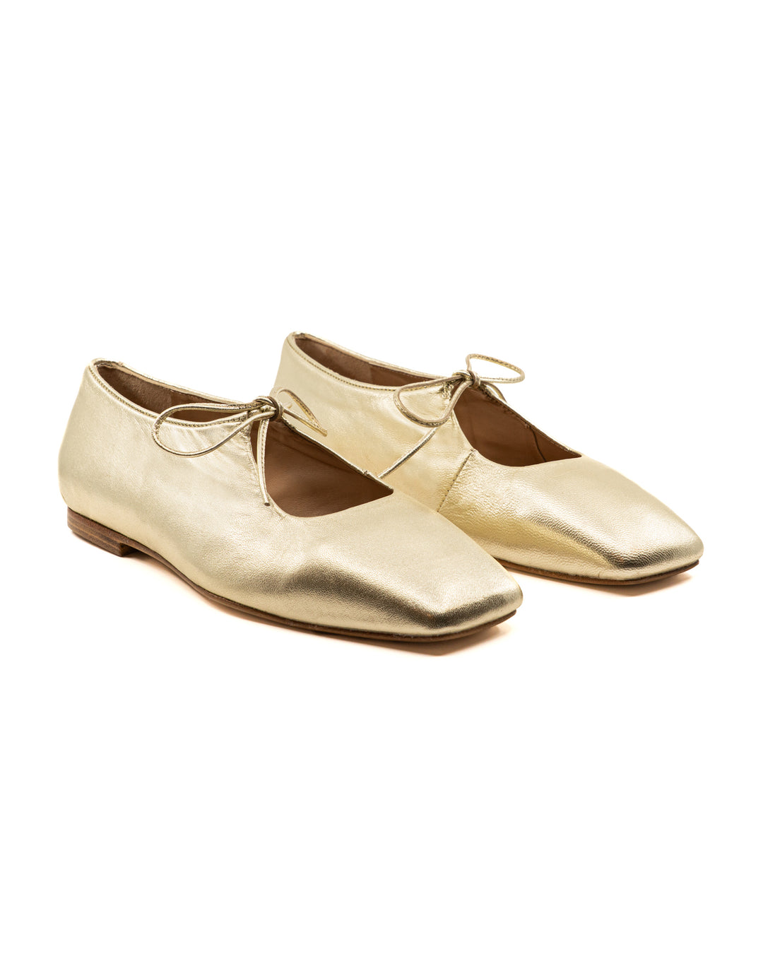 Amelia Gold Leather Ballerina