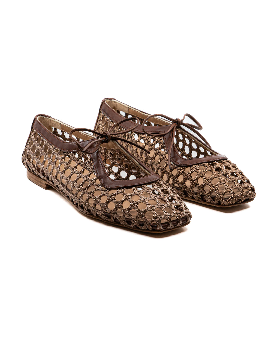 Amelia Brown Raffia Ballerina