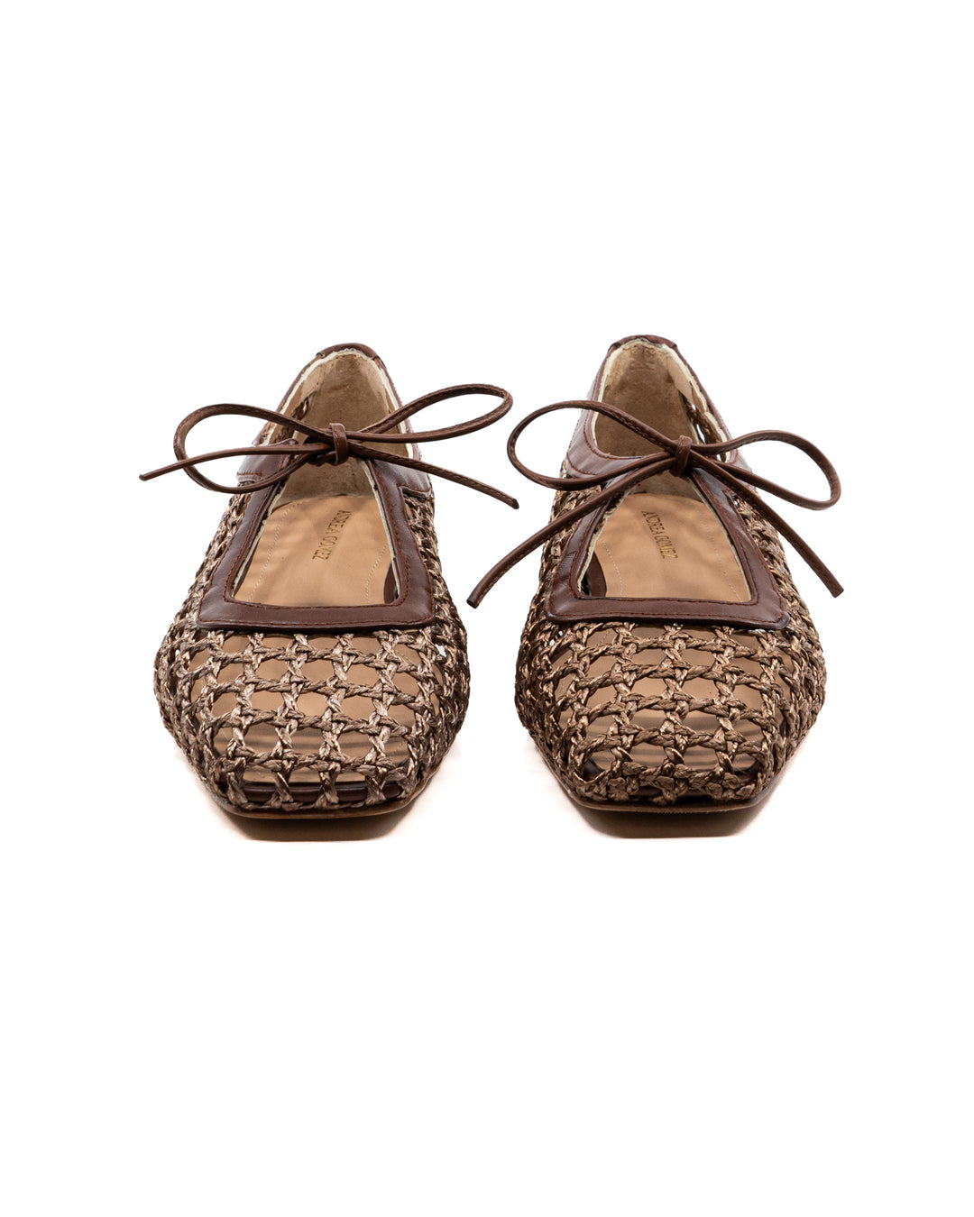 Amelia Brown Raffia Ballerina