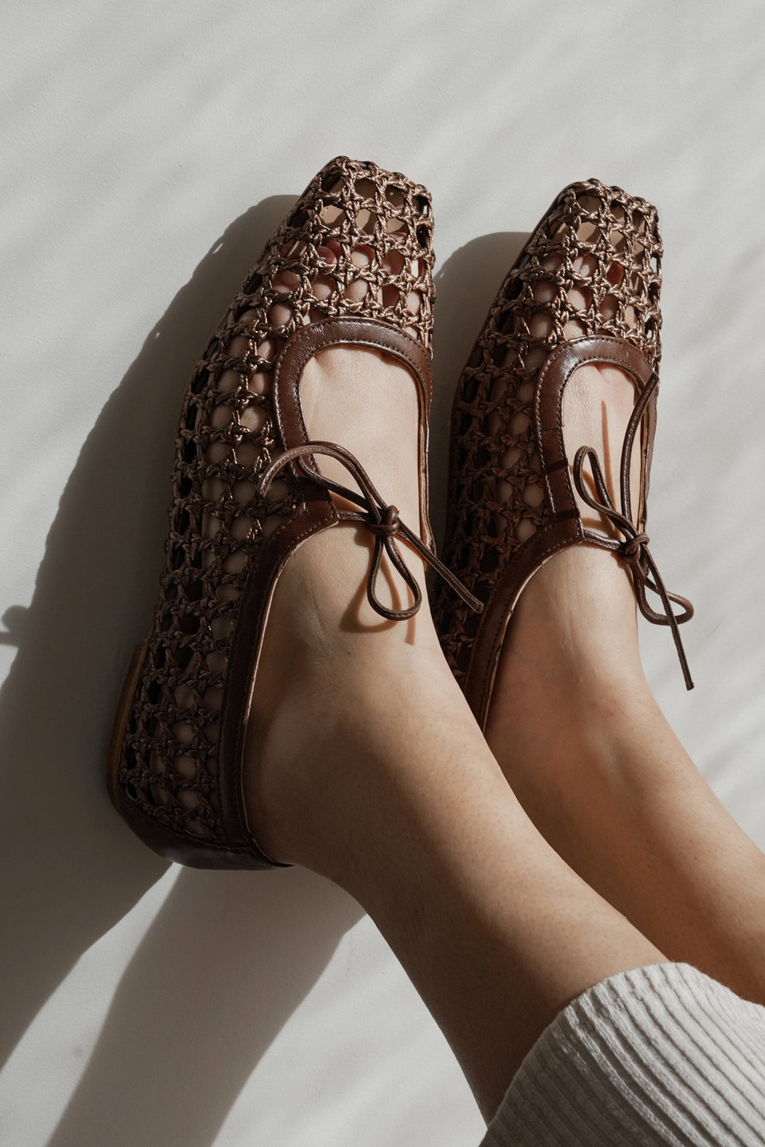 Amelia Brown Raffia Ballerina