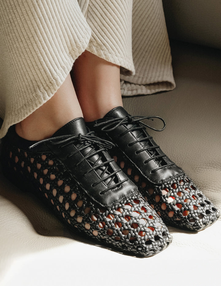 Antonia Black Leather Oxford