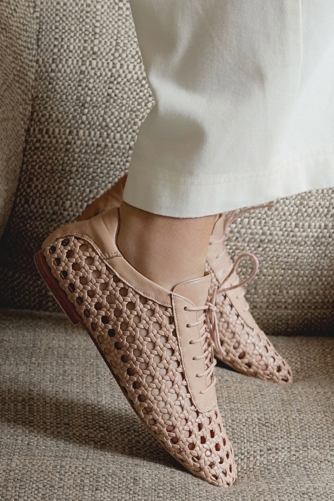 Antonia Blush Leather Oxford