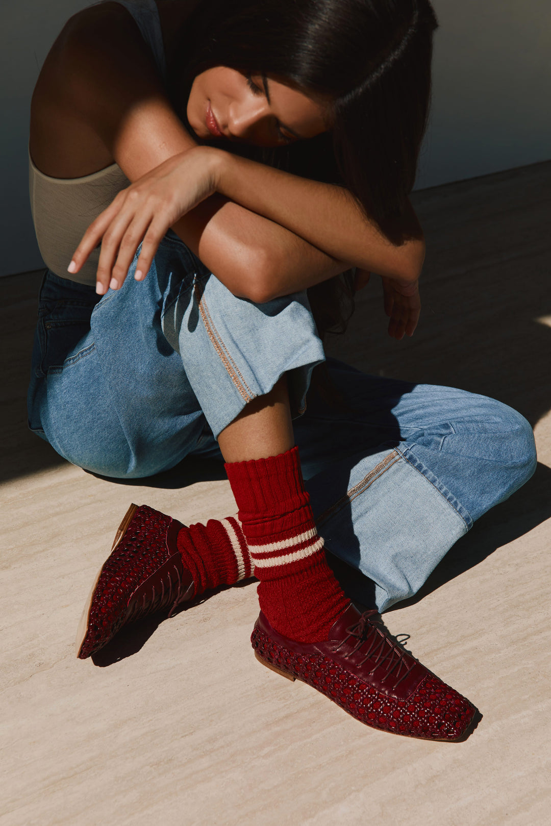 Antonia Burgundy Leather Oxford