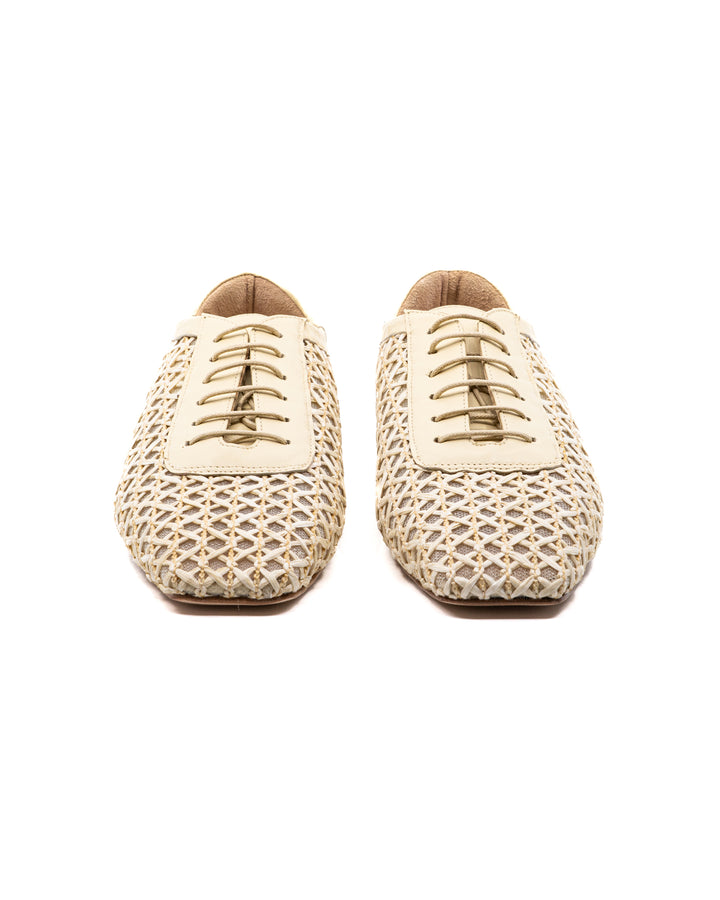Antonia Butter Raffia Mesh Oxford