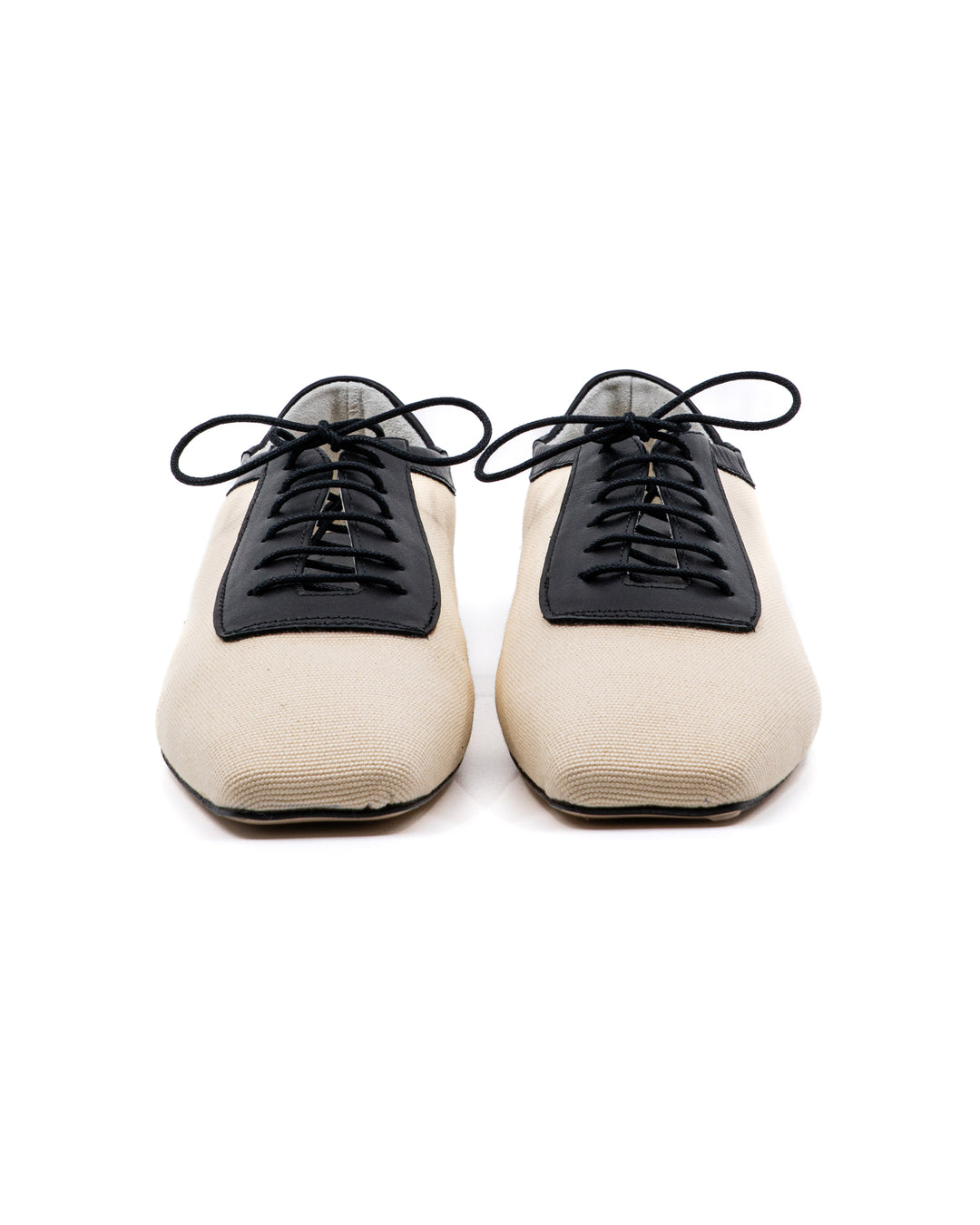 Antonia Canvas Black Leather Oxford