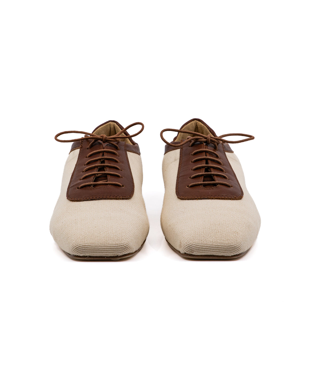 Antonia Canvas Camel Leather Oxford