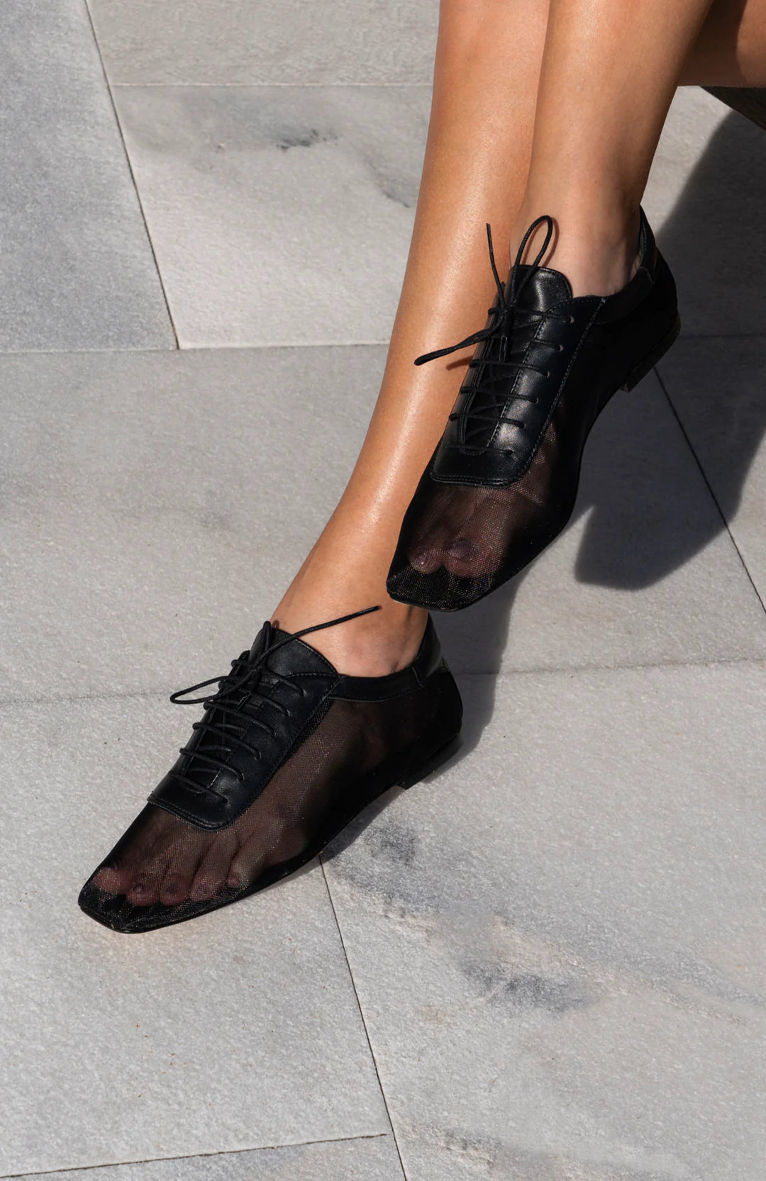 Antonia Clear Mesh Black Oxford