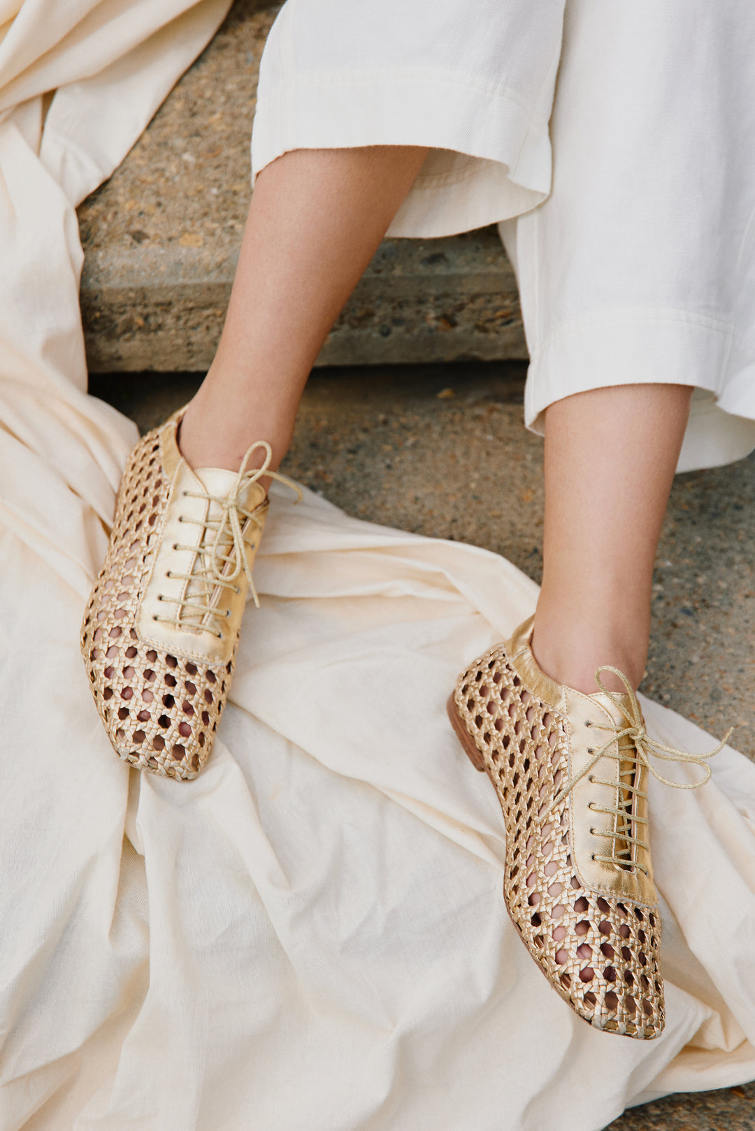 Antonia Gold Leather Oxford