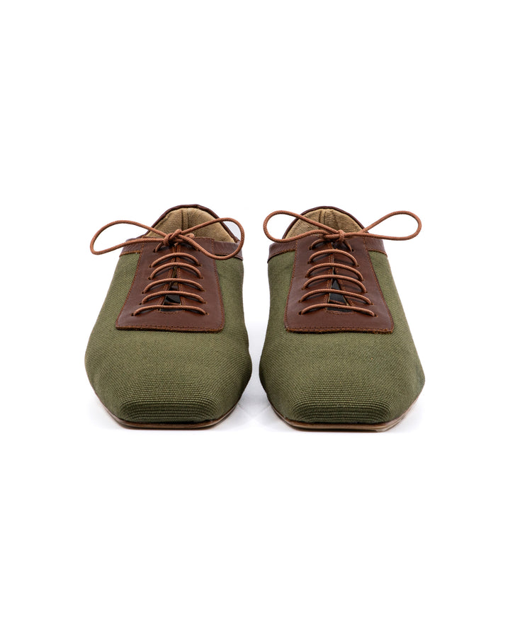 Antonia Green Canva Cognac Leather Oxford