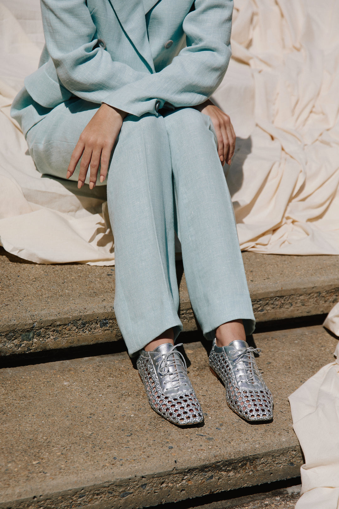 Antonia Silver Leather Oxford