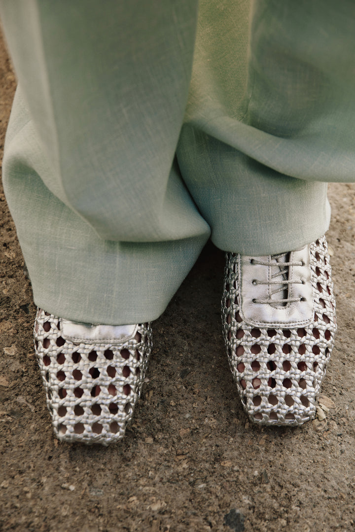 Antonia Silver Leather Oxford