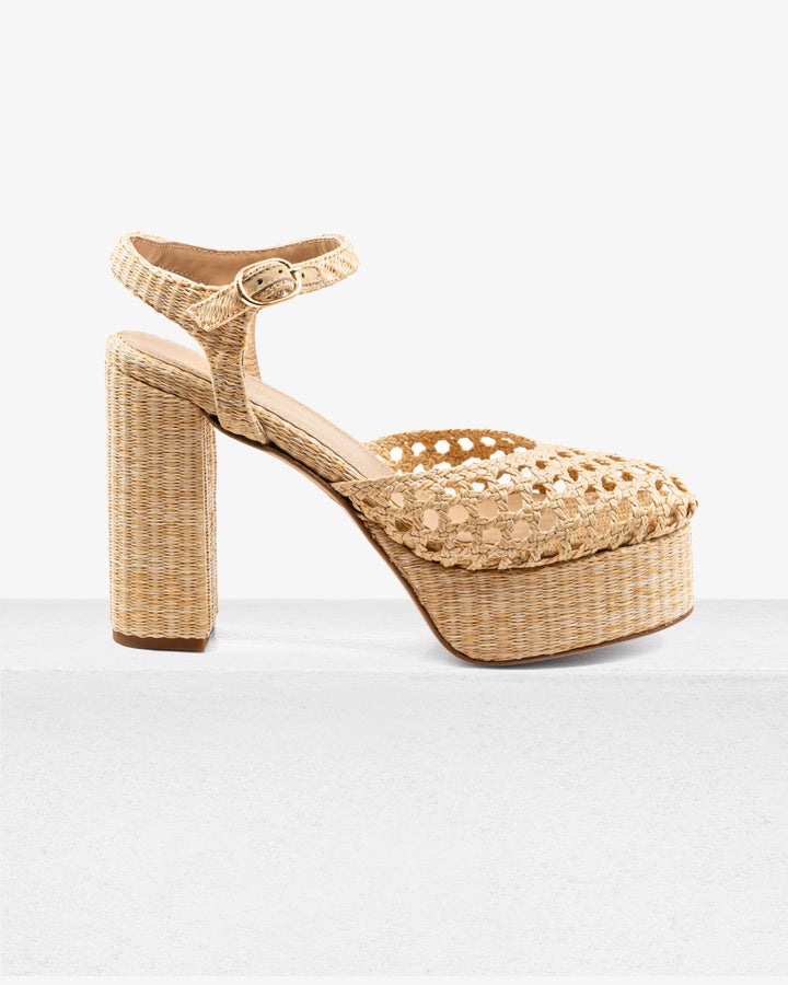 Beatriz Natural Raffia Platform