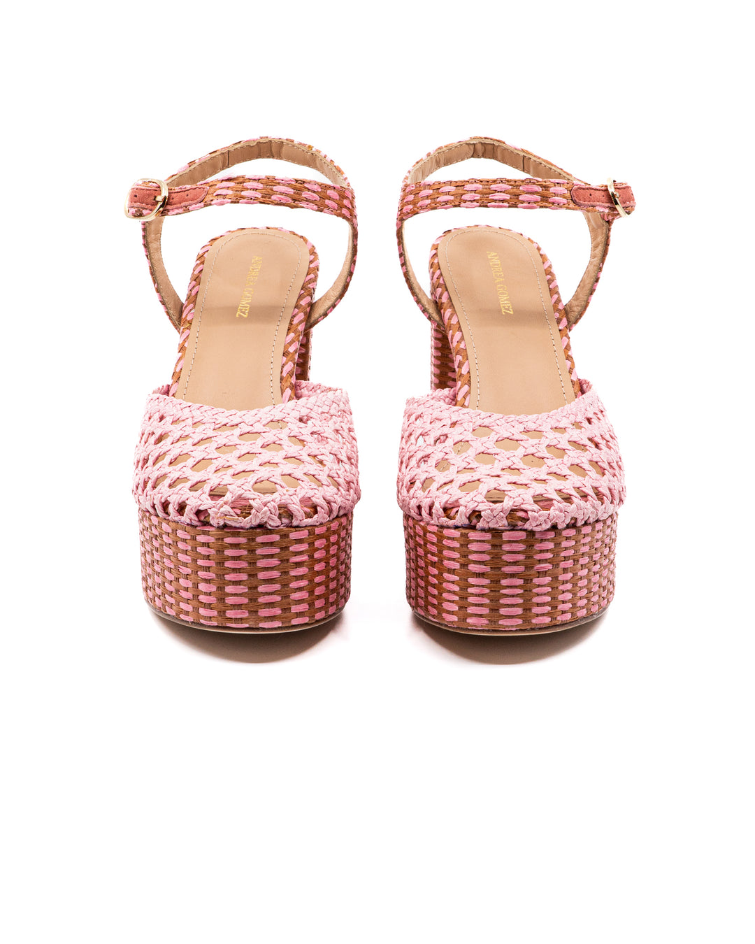 Beatriz Pink Raffia Platform