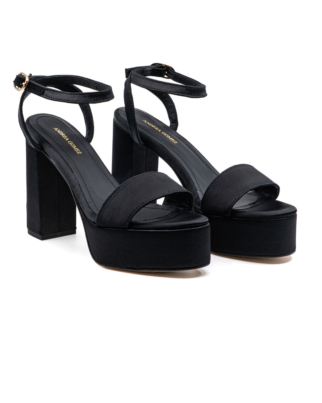 Becka Black Satin Platform