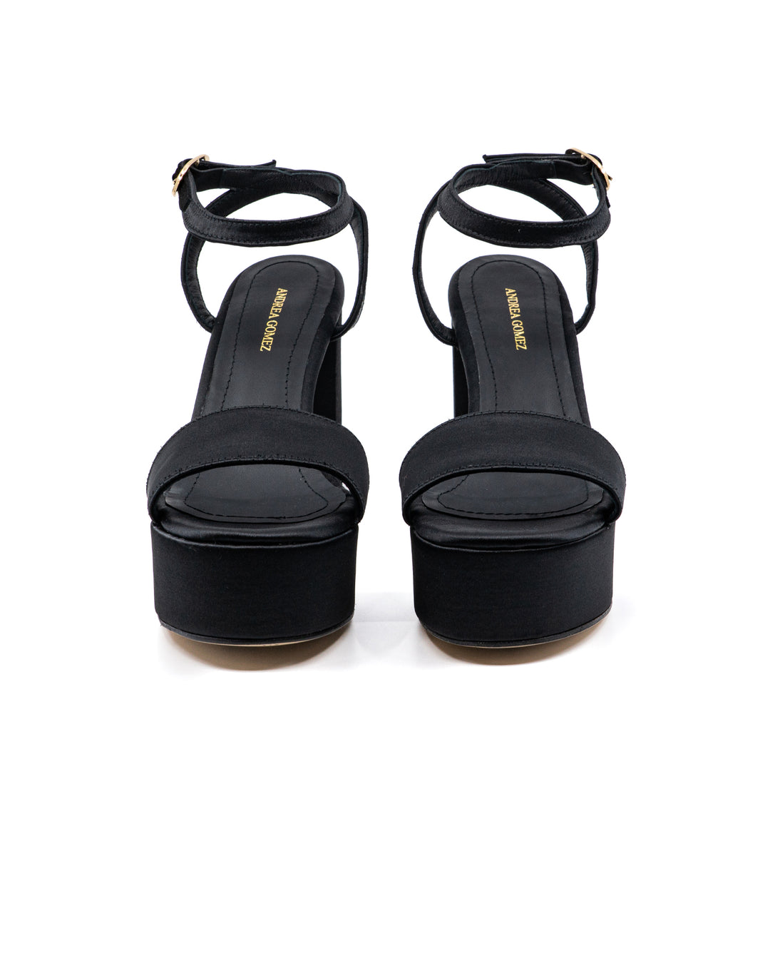 Becka Black Satin Platform