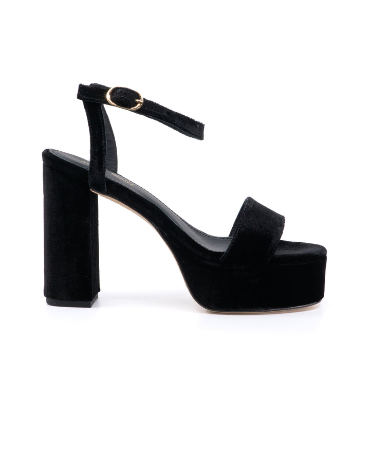 Becka Black Velvet Platform