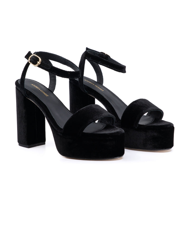 Becka Black Velvet Platform