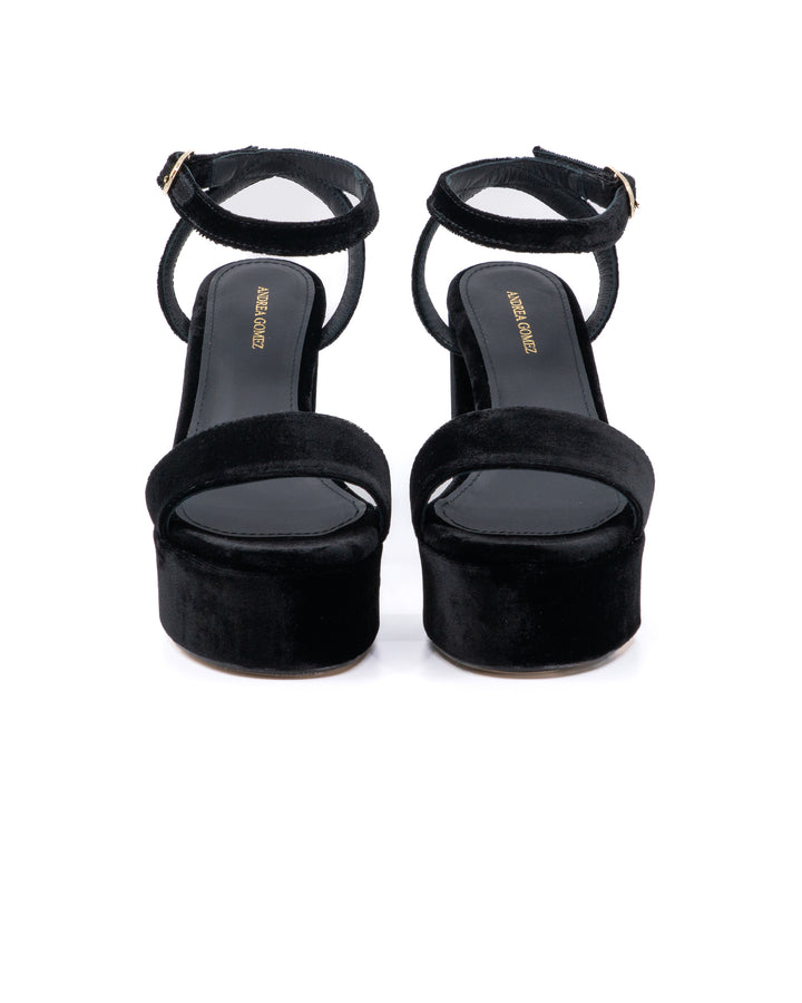 Becka Black Velvet Platform