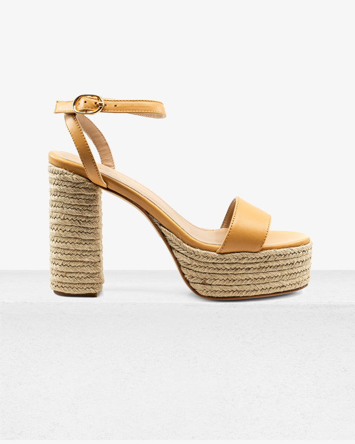 Becka Camel Leather Platform