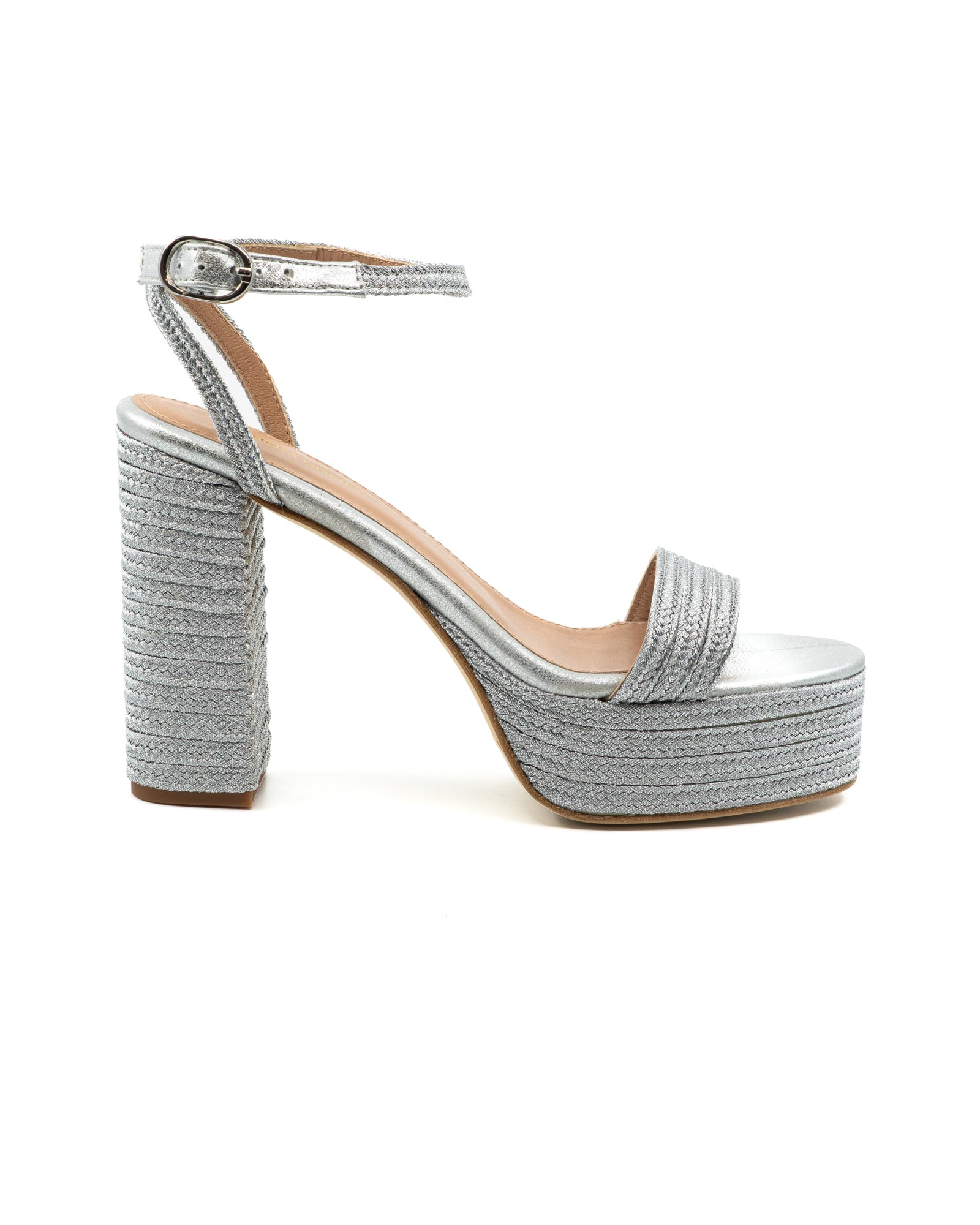 Becka Silver Raffia Platform – Andrea Gomez
