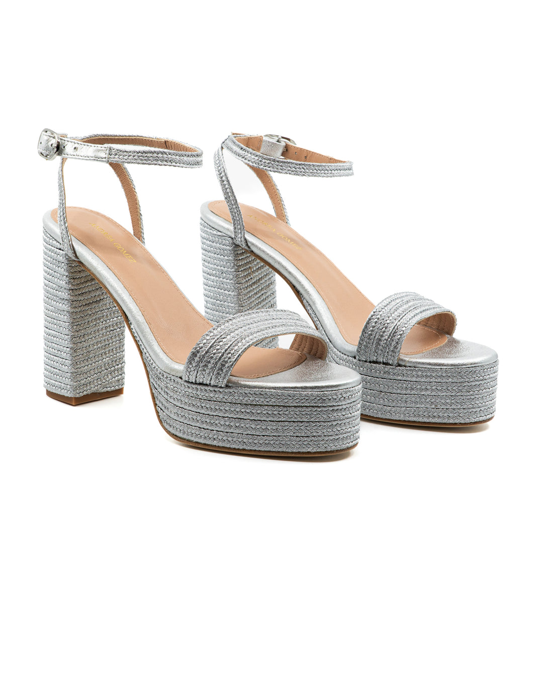 Becka Silver Raffia Platform