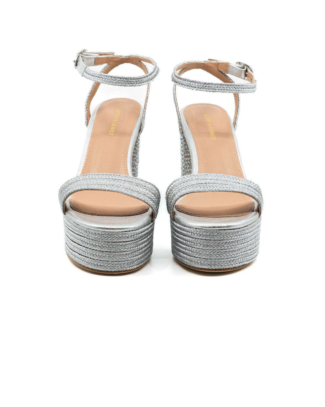 Becka Silver Raffia Platform