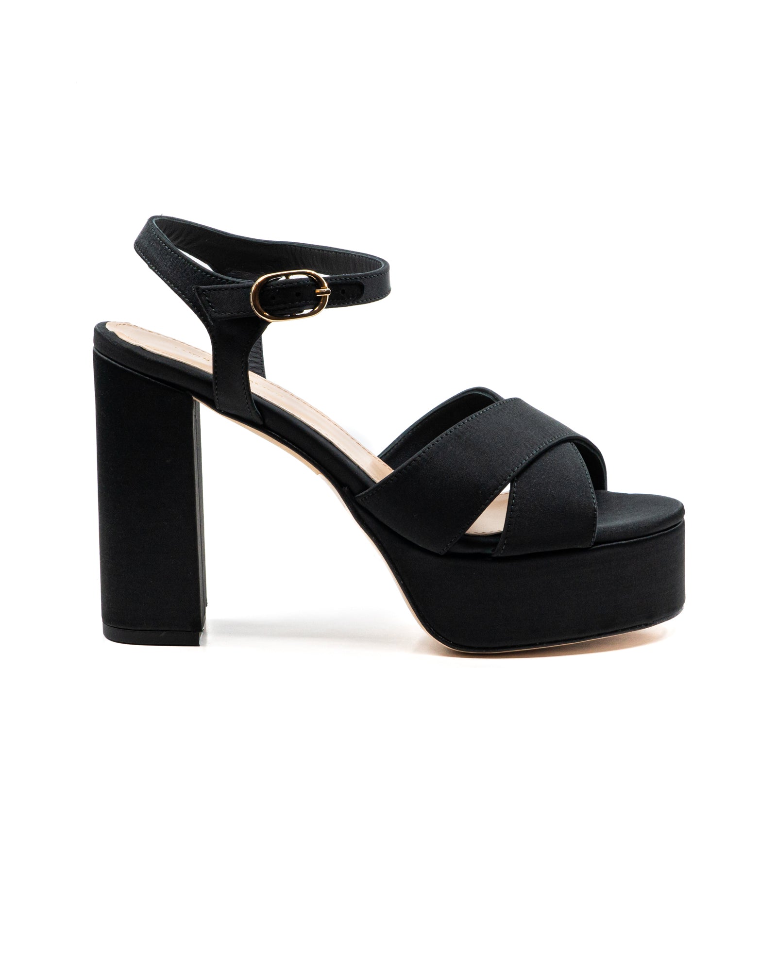Bella Black Satin Platform – Andrea Gomez