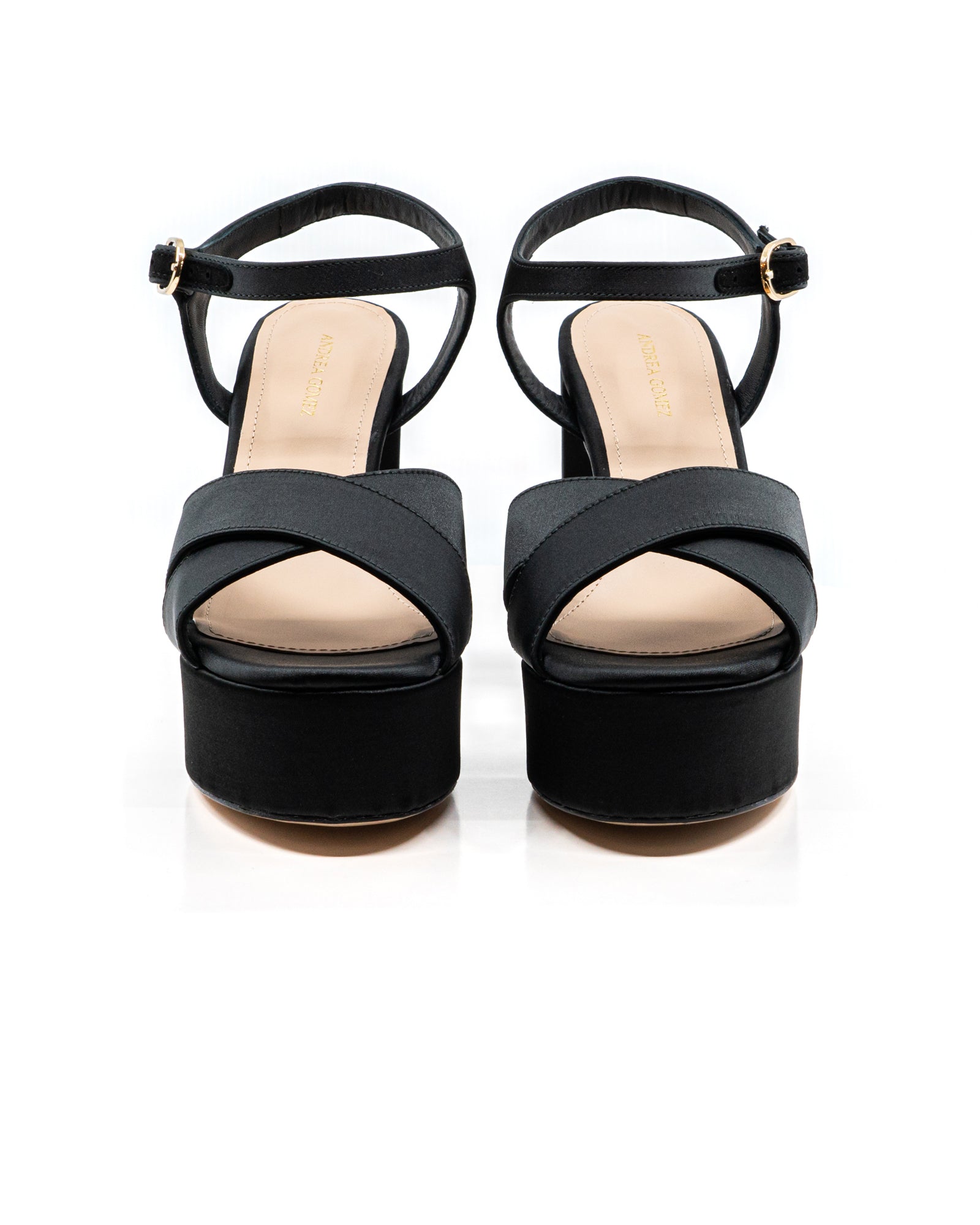 Bella Black Satin Platform – Andrea Gomez