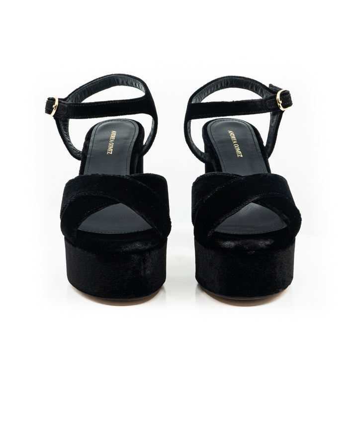 Bella Black Velvet Platform