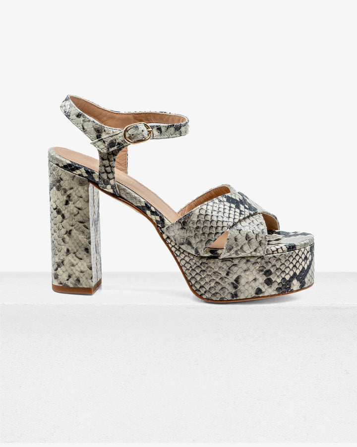 Bella Grey Faux Python Leather