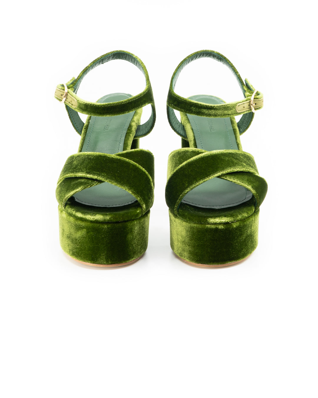 Bella Green Velvet Platform