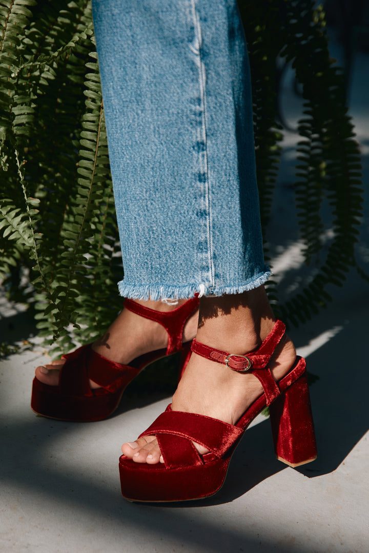 Bella Red Velvet Platform