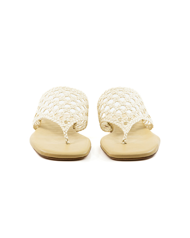 Brenda Flat Natural Raffia Sandal