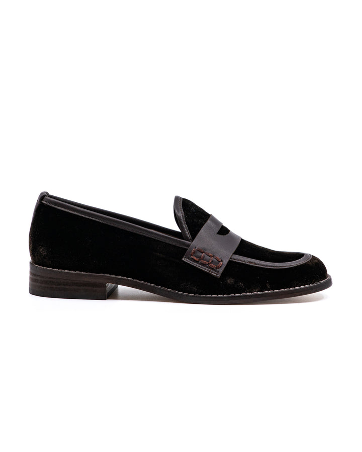 Camila Chocolate Velvet Loafer