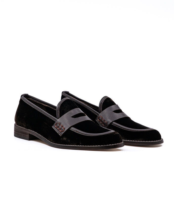 Camila Chocolate Velvet Loafer