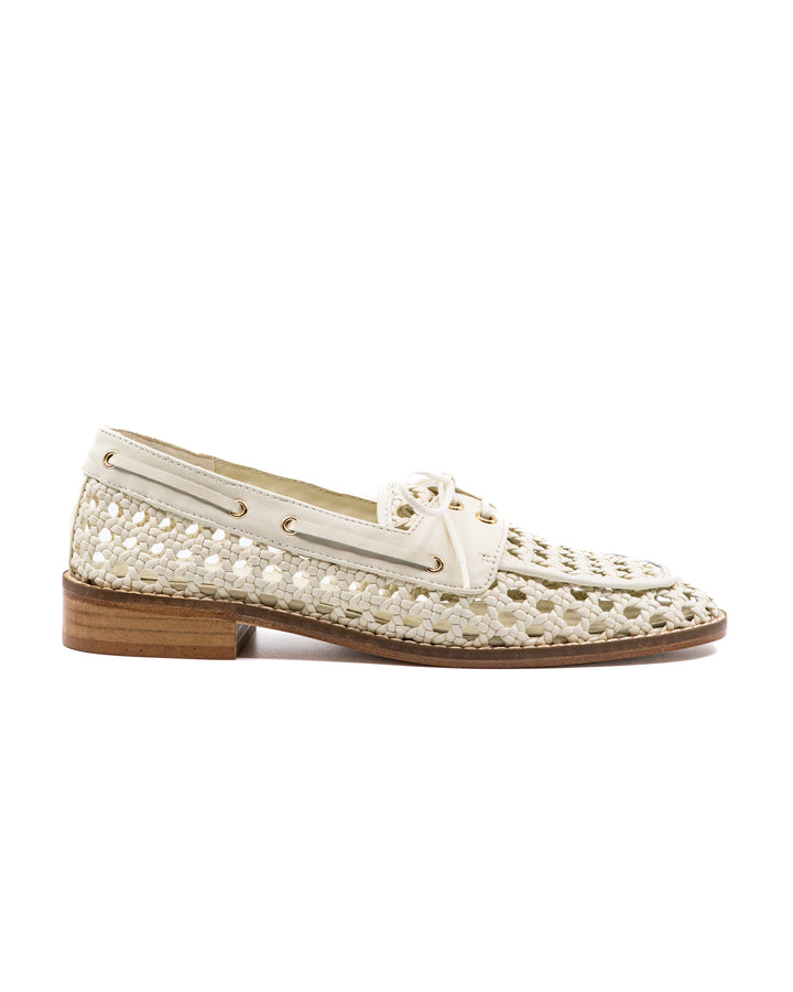 Carla White Leather Loafer