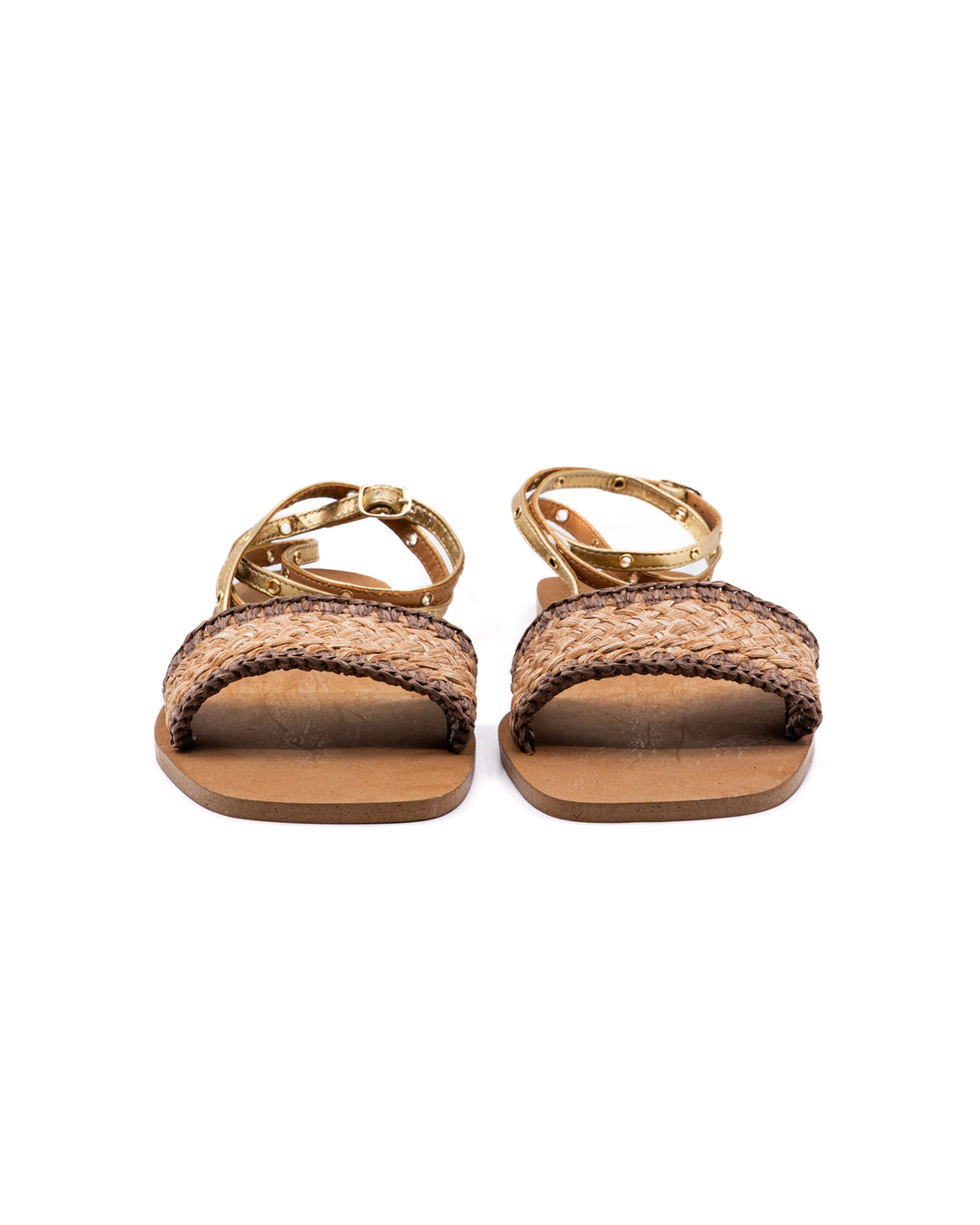 Catalina Gold Raffia Sandal
