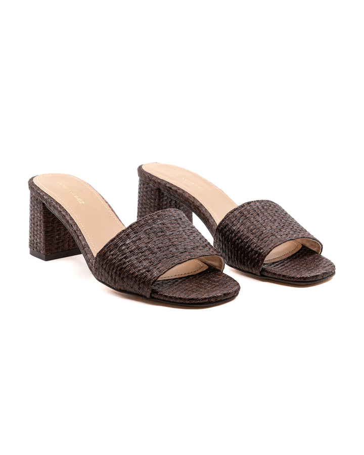Claudia Brown Raffia Mule
