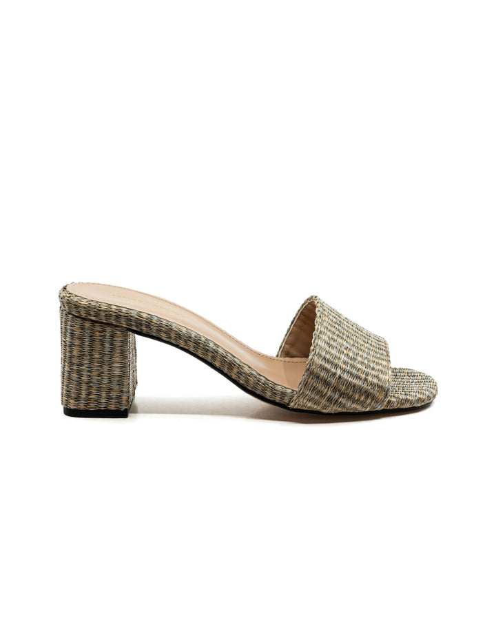 Claudia Grey Raffia Mule
