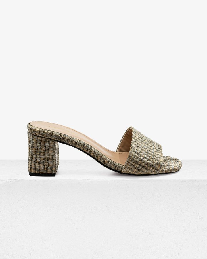 Claudia Grey Raffia Mule