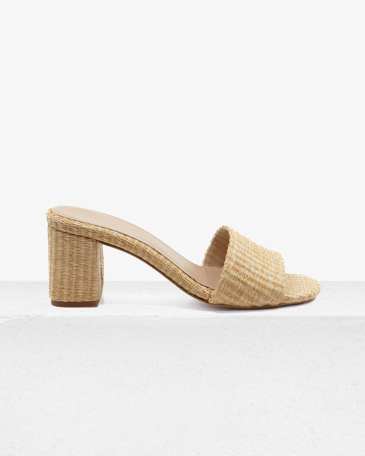 Claudia Natural Raffia Mule